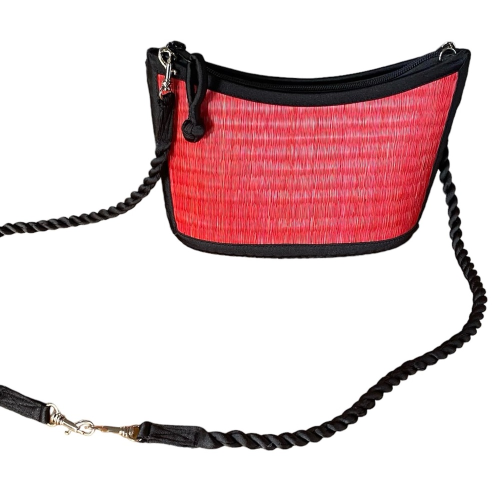 Baskets of Cambodia Woven Straw Crossbody Bag Purse